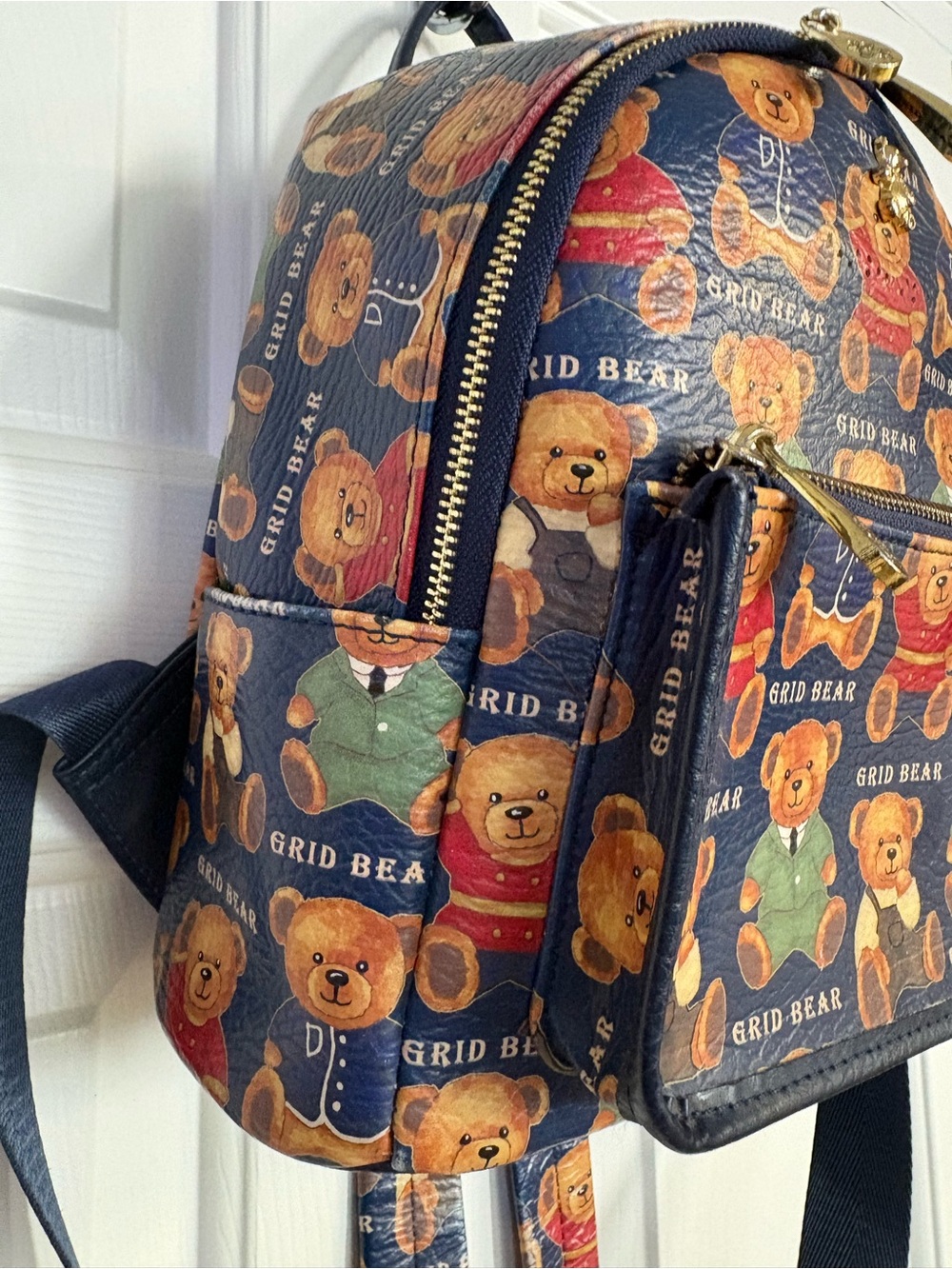 Daivd Duke Grid Bear Teddy Bear Mini Backpack - Picture 2 of 8